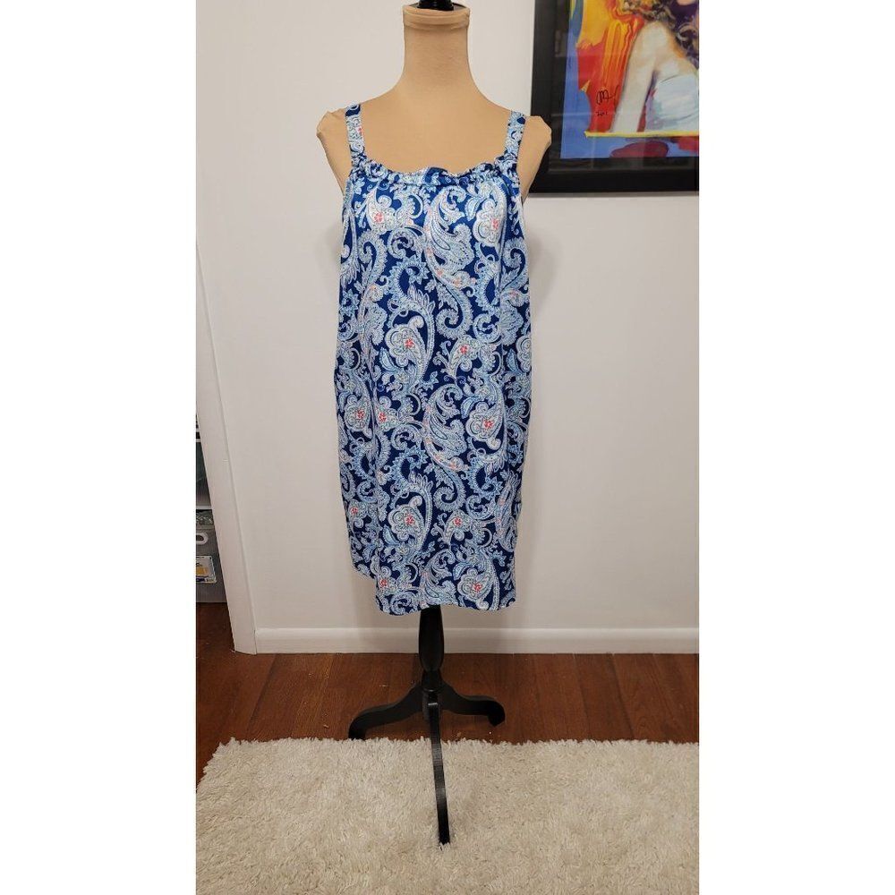 Lauren Ralph Lauren Blue Jacquard Print Yoke Style Summer Dress X-Small